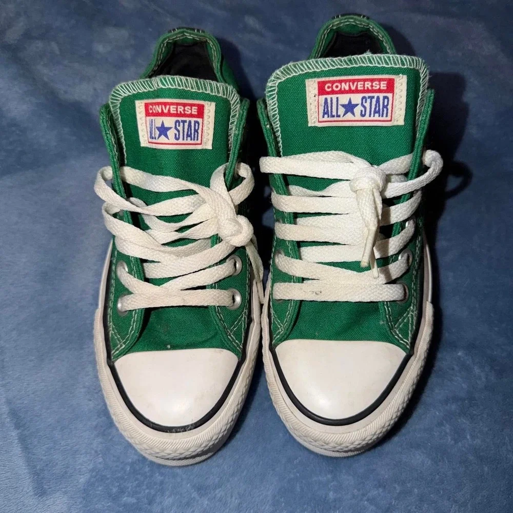 Green Converse All Star sneakers women size 5 with black stripes